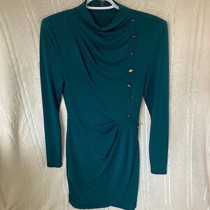 Guess by Marciano Long Sleeve Teal Dress